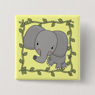 Baby-Elefant-T-Shirts und Geschenke Button