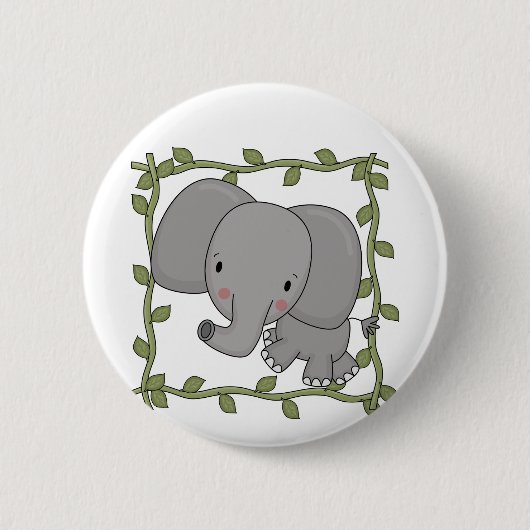 Baby-Elefant-T-Shirts und Geschenke Button (Vorderseite)