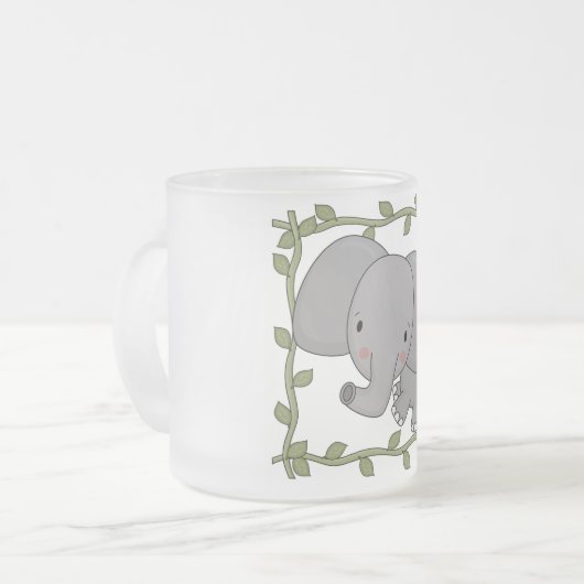 Baby-Elefant-T-Shirts und Geschenke Mattglastasse (Vorderseite Links)