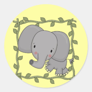 Baby-Elefant-T-Shirts und Geschenke Runder Aufkleber