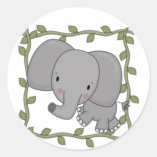 Baby-Elefant-T-Shirts und Geschenke Runder Aufkleber (Vorderseite)