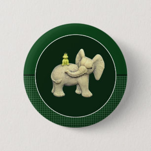 Baby-Elefant u. Frosch Button
