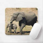 Baby-Elefant und Mutter Mousepad (Mit Mouse)