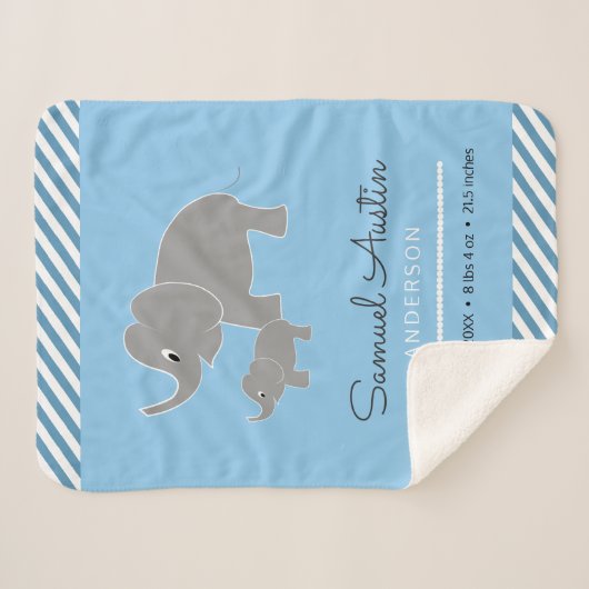 Baby-Elefant-und Regenschirm-Baby-Mitteilung Sherpadecke (Vorderseite (Horizontal))