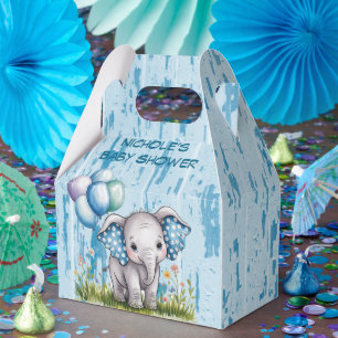 Baby Elefant und Wildflower Boy Baby Shower Geschenkschachtel