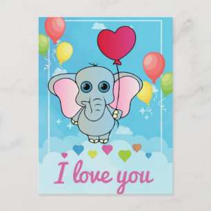 Baby-Elefant Valentinstag für Kleinkinder Postkarte