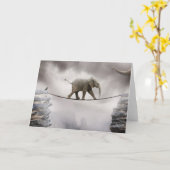 Baby-Elefant-Wege das Drahtseil Karte (Gelbe Blume)