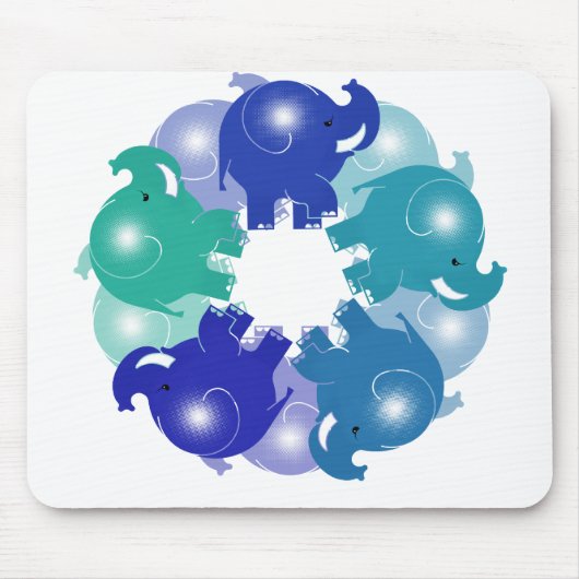 BABY-ELEFANTEN BLAU MOUSEPAD (Vorne)