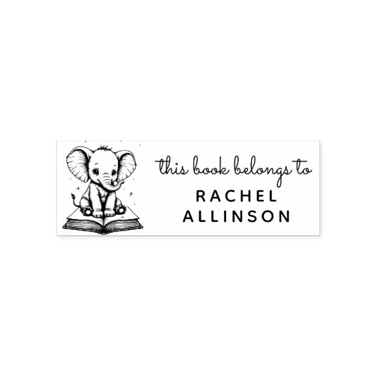 Baby-Elefanten-Gelehrter Ex Libris Stempel (Design)
