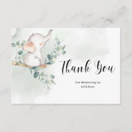 Baby Elefanten grüner Eukalyptus Dankeschön Karte