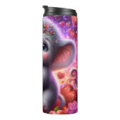 Baby-Elefanten-Herzgeschenk Thermosbecher (Nach rechts gedreht)