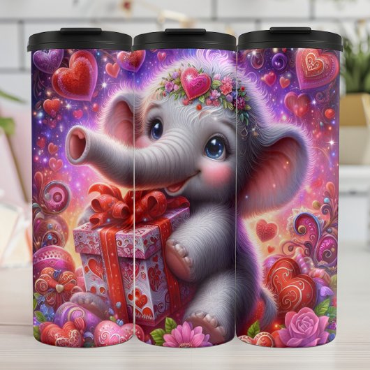 Baby-Elefanten-Herzgeschenk Thermosbecher