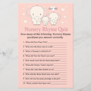 Baby-Elefanten-Kinderreim-Quiz-Baby-Shower-Spiel