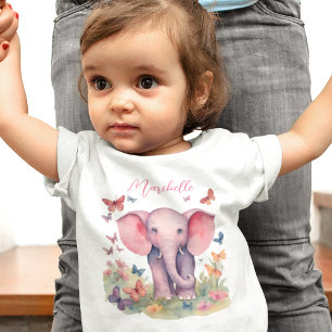 Baby-Elefanten-Mädchen Baby T-shirt