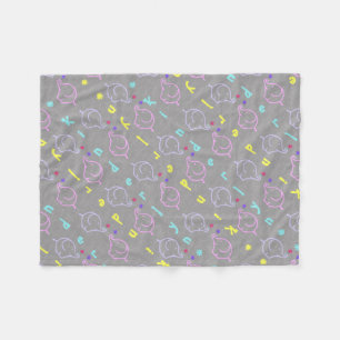 Baby Elefanten mit Blumen Fleecedecke