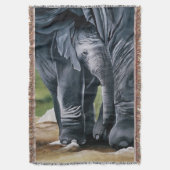 Baby-Elefanten-Mutter-Schutzliebe Decke (Vorderseite Vertikal)