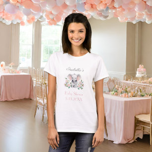 Baby-Elefanten-Pfingstrosen, Eukalyptus-Baby-Party T-Shirt