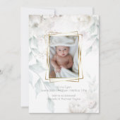 Baby | Elegant Alabaster White Peonies Einladung (Vorderseite)