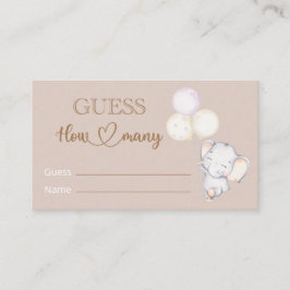 Baby Elegant Baby Shower schätzt wie viele Begleitkarte