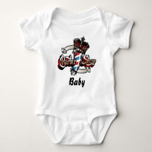 Baby Elegant Barber Pole and Crown Strampler