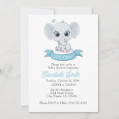 Baby Elelphant Baby Shower Einladung Vorlage, (Vorderseite)