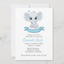 Baby Elelphant Baby Shower Einladung Vorlage,
