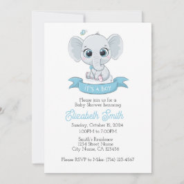 Baby Elelphant Baby Shower Einladung Vorlage,