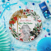 Baby Elephant 1. Weihnachtsgrün Pappteller (Party)