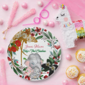 Baby Elephant 1. Weihnachtsgrün Pappteller (Party)