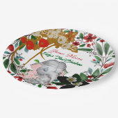 Baby Elephant 1. Weihnachtsgrün Pappteller (Schrägansicht)