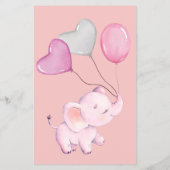 Baby Elephant ABC Baby Shower Game Card Flyer (Hinten)