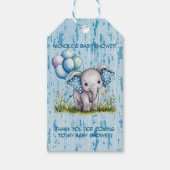 Baby Elephant and Wildflower Boy Baby Shower Geschenkanhänger (Vorderseite)