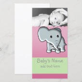 Baby Elephant Announcement Ankündigung (Vorne/Hinten)