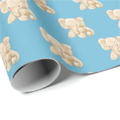 Baby Elephant auf Aqua Geschenkpapier (Rolleneckpunkt)