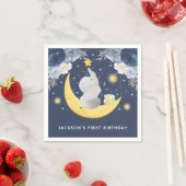 Baby Elephant auf dem Mond Personalisiert Serviette (Beispiel)