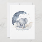 Baby Elephant auf einer Cloud Baby Dusche Einladun Einladung (Rückseite)