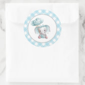 Baby-Elephant-Aufkleber, Babydusche, Geburtstag Runder Aufkleber (Tasche)