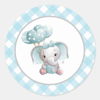 Baby-Elephant-Aufkleber, Babydusche, Geburtstag Runder Aufkleber
