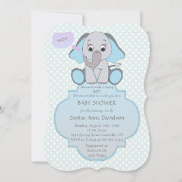 Baby Elephant Baby Boy Babydusche einladen Einladung