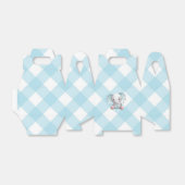 Baby Elephant Baby Boy Favor Box Kariert Gingham Geschenkschachtel (Ungefaltet)
