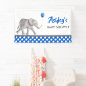 Baby Elephant Baby Dusche Banner Blue Begrüßungsze (Insitu)
