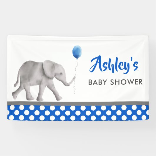Baby Elephant Baby Dusche Banner Blue Begrüßungsze (Horizontal)