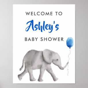Baby Elephant Baby Dusche Begrüßungsschild Poster