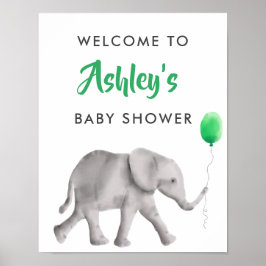 Baby Elephant Baby Dusche Begrüßungsschild Poster