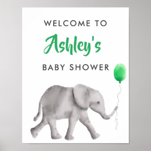 Baby Elephant Baby Dusche Begrüßungsschild Poster