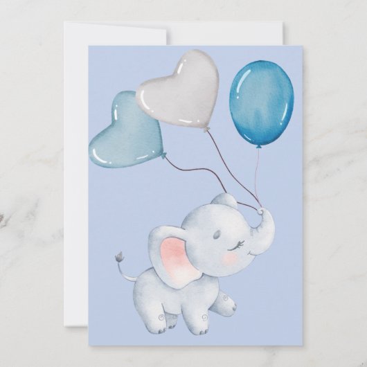 Baby Elephant Baby Dusche Einladung (Rückseite)