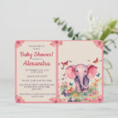Baby Elephant Baby Dusche Einladung (Stehend Vorderseite)