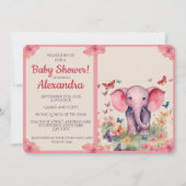 Baby Elephant Baby Dusche Einladung (Vorderseite)