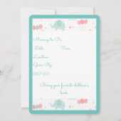 Baby Elephant Baby Dusche Einladung (Rückseite)