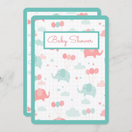 Baby Elephant Baby Dusche Einladung